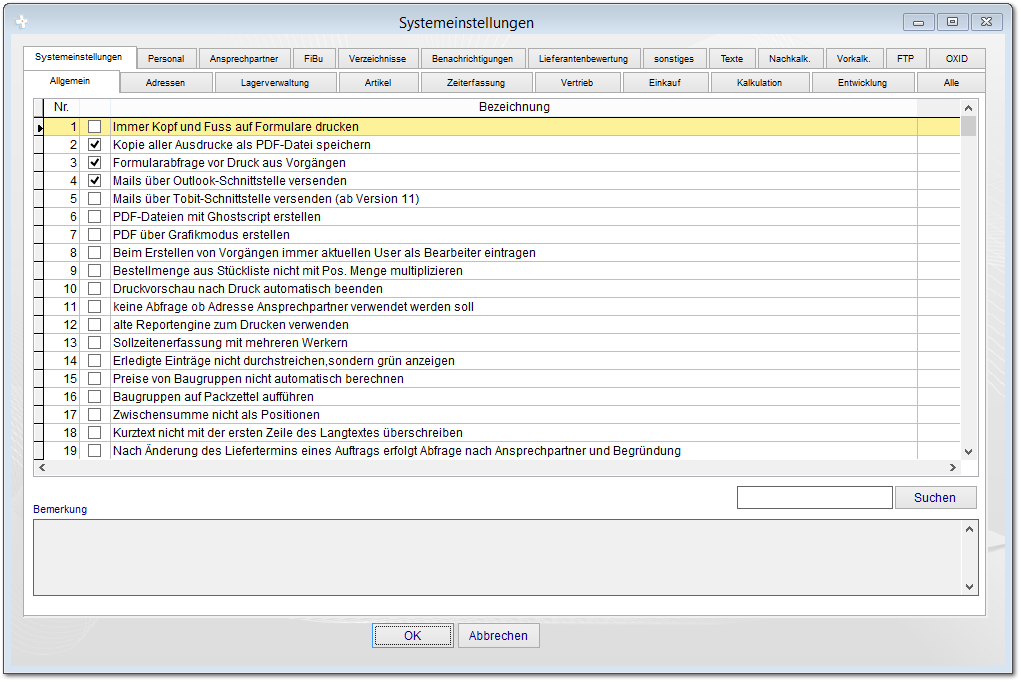 1.6.4.1 Systemoptionen