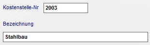 1. Kostenstellennummer und Bezeichnung