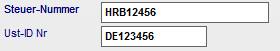 2. Steuer-Nr. und Umsatzsteuer-ID.