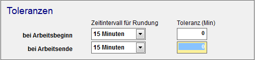 1. Voreinstellungen für Rundungstoleranzen