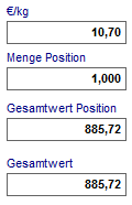 7. Summe für Position