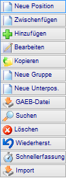 11. Bearbeitungsleiste für Positionen