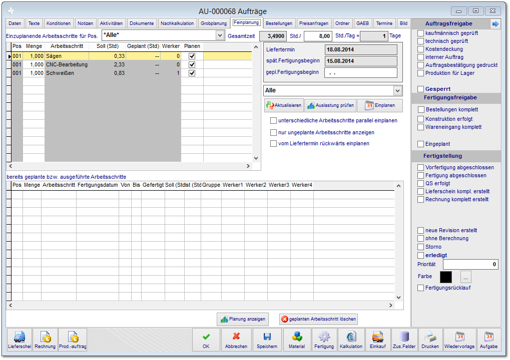 3.8 Feinplanung (optional)