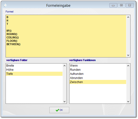 a) Formeleingabe